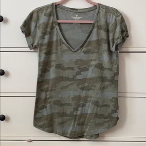 Camo vneck t-shirt